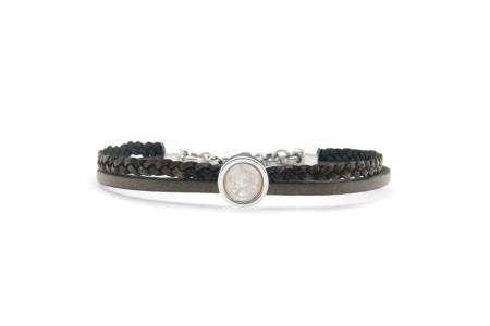 QOSS Armband FLEUR taupe Stein creme