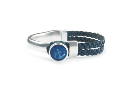 QOSS Armband HOLLY blau Stein capriblau rund