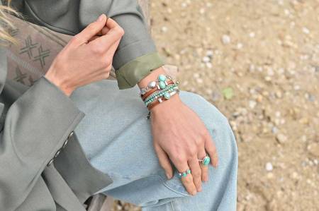 Preview: QOSS Armband JADE silber bordeaux