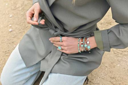 Preview: QOSS Armband JADE silber turquoise