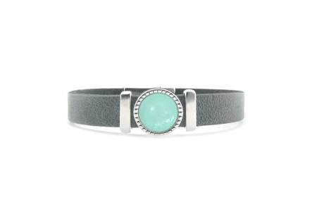 QOSS Armband KIKI grau Stein mint rund