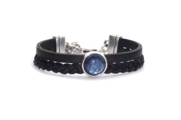 QOSS Armband NOVA schwarz Stein jeansblau