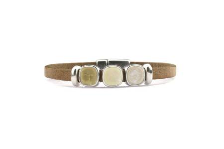 QOSS Armband PUCK taupe honig Serie