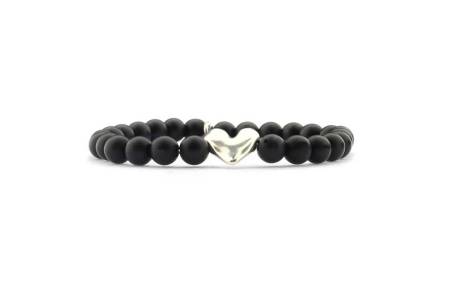 QOSS Armband YVONNE silber Obsidian black