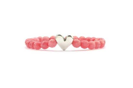 QOSS Armband YVONNE silber Coral red Opal