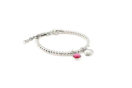 QOSS Armband ZOEY silber petunia mit Muschel