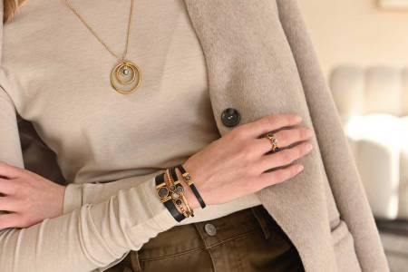 Preview: QOSS Armband COCO gold braun chocolate