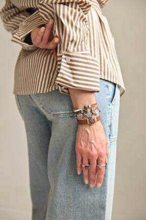 Preview: QOSS Armband DIEDE vintage schwarz grau