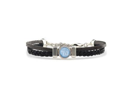 QOSS Armband FLORIEN vintage schwarz himmelblau