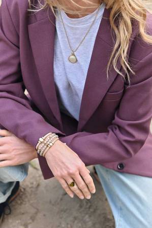 Preview: QOSS Armband ISABEL gold taupe creme