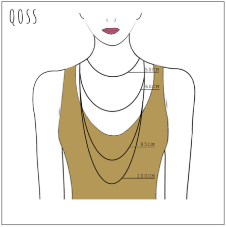 Preview: QOSS Lederkette IVA 60 cm braun