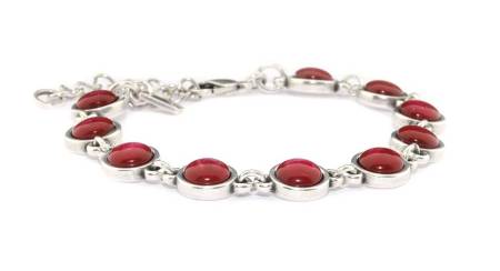 QOSS Armband LOIS silber bordeaux