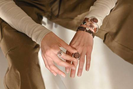 Preview: QOSS Armband MANON silber Bronzit