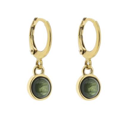 QOSS Ohrringe Creole MARA gold kieferngrün
