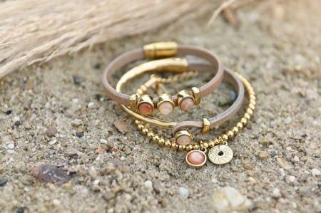 Preview: QOSS Armband COCO gold taupe canyon