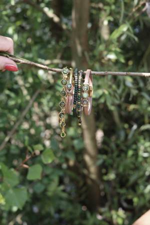 Preview: QOSS Armband COCO gold taupe canyon