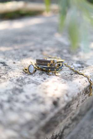 QOSS Armband COCO gold taupe creme
