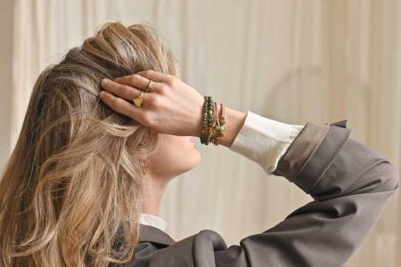 Preview: QOSS Armband MANON gold Blackstone
