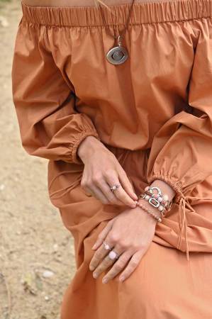 Preview: QOSS Armband YVONNE gold Red Plum Jasper