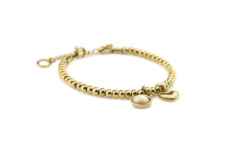 QOSS Armband ZOEY gold creme mit Herz