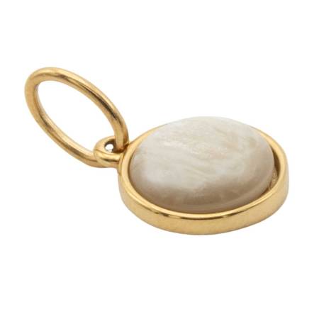 QOSS Anhänger SYLVIA gold Ø 1,2 cm creme