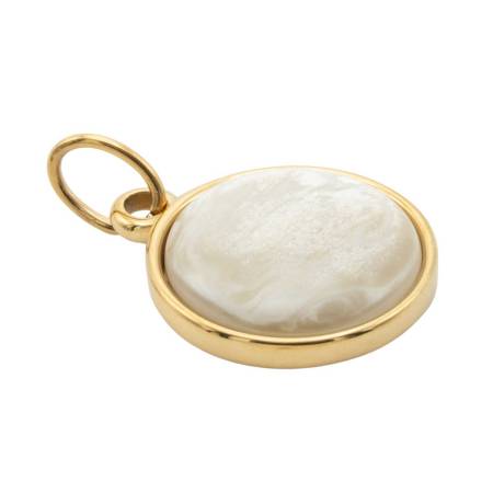 QOSS Anhänger SYLVIA gold Ø 2 cm creme