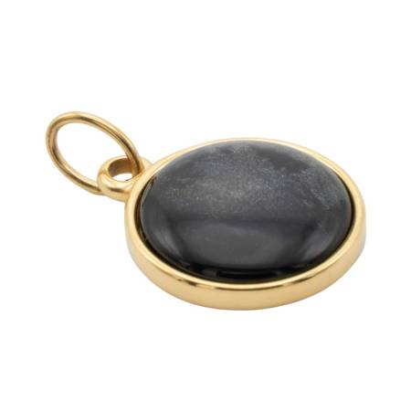 QOSS Anhänger SYLVIA gold Ø 2 cm schwarz