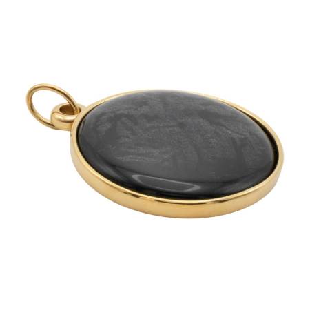 QOSS Anhänger SYLVIA gold Ø 3,5 cm schwarz