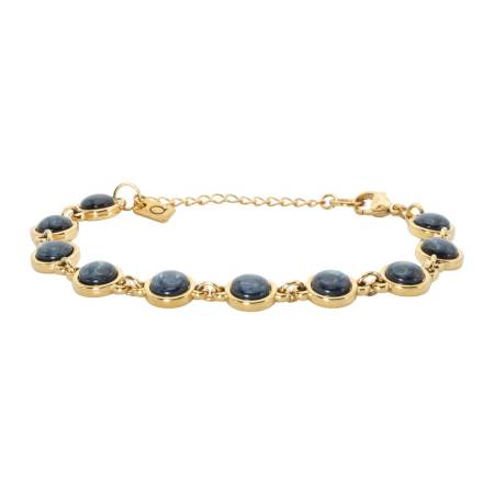 QOSS Armband LOIS gold jeansblau