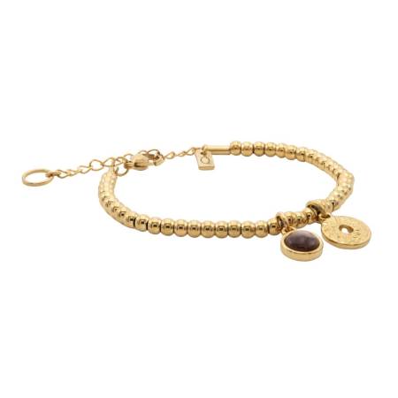 QOSS Armband ZOEY gold chocolate mit Disc