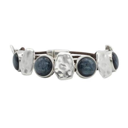 QOSS Armband DOREEN silber jeansblau