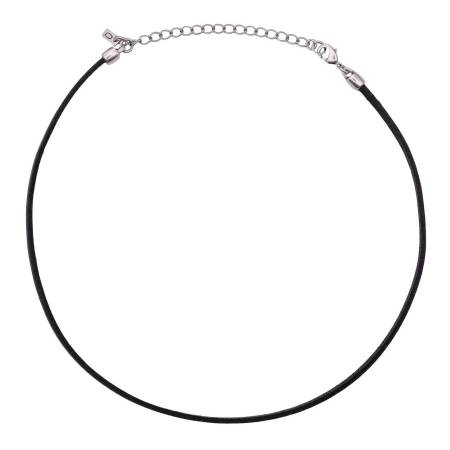 QOSS Lederkette IVA 42-50 cm schwarz