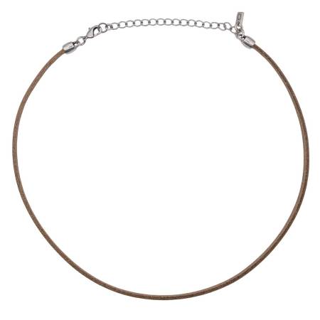 QOSS Lederkette IVA 42-50 cm taupe