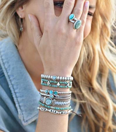 Preview: QOSS Armband SUZANNE silber mint Serie