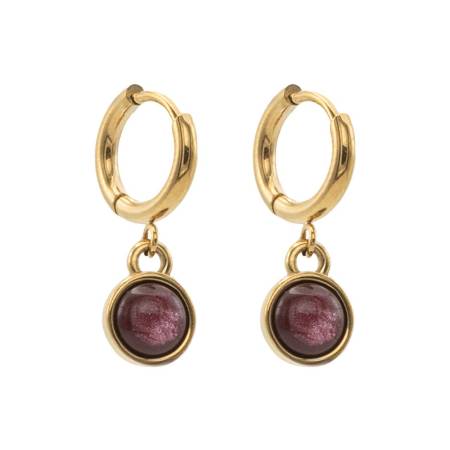 QOSS Ohrringe Creole MARA gold burgundy