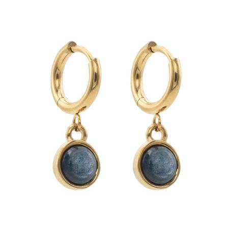 QOSS Ohrringe Creole MARA gold jeansblau