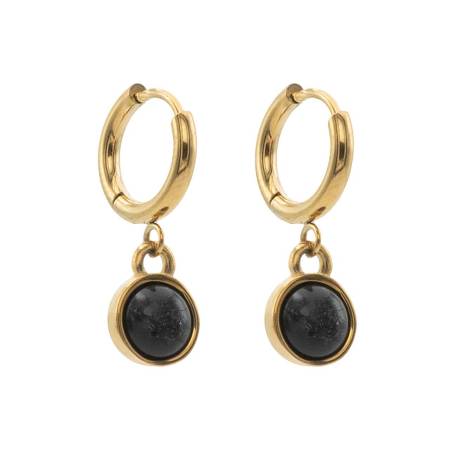QOSS Ohrringe Creole MARA gold schwarz