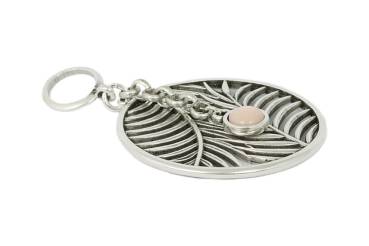 QOSS Anhänger SANDRA Ø 4 cm silber Stein puderrosa