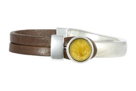 QOSS Armband GWEN braun Stein ocker