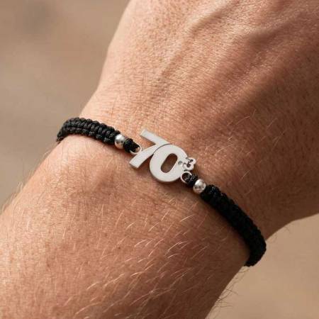 Preview: SAILBRACE Armband 70.3 SILVER BLACK BRAIDED