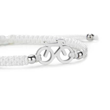 SAILBRACE Armband SILVER BIKE WHITE BRAIDED
