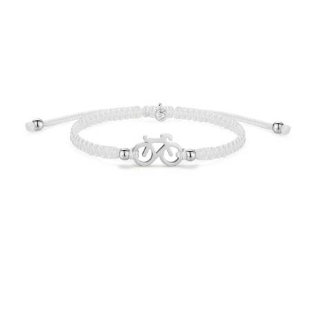 SAILBRACE Armband SILVER BIKE WHITE BRAIDED