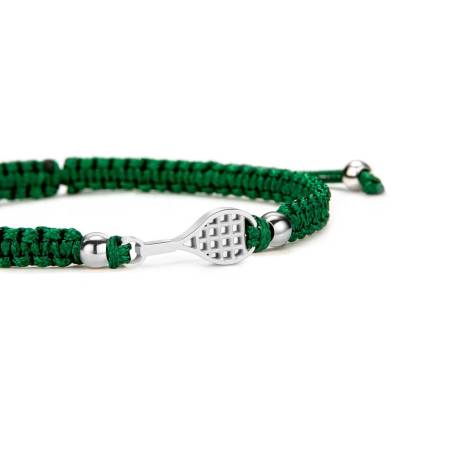 SAILBRACE Armband SILVER TENNIS DARK GREEN BRAIDED