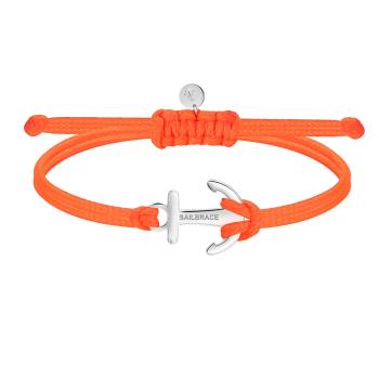 SAILBRACE Armband neonorange ANKER silber