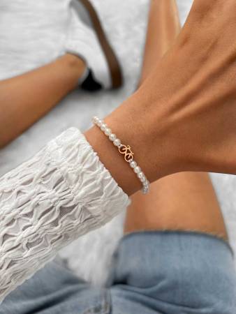 SAILBRACE Armband PEARL ROSÉ BIKE CHAIN