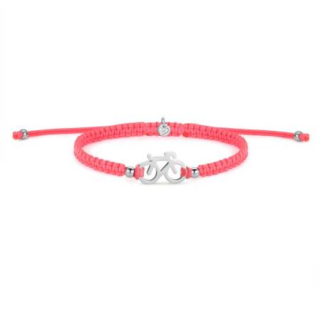 SAILBRACE Armband SILVER BIKE NEON PINK BRAIDED