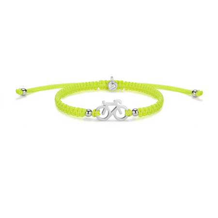 SAILBRACE Armband SILVER BIKE NEON YELLOW BRAIDED