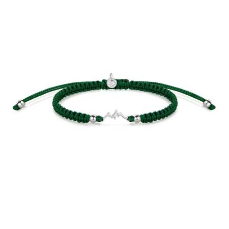 SAILBRACE Armband SILVER MOUNTAIN DARK GREEN BRAIDED