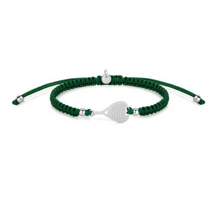 SAILBRACE Armband SILVER PADEL DARK GREEN BRAIDED