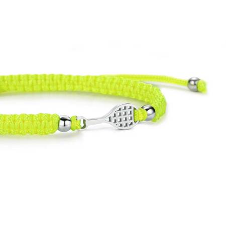 SAILBRACE Armband SILVER TENNIS NEON YELLOW BRAIDED